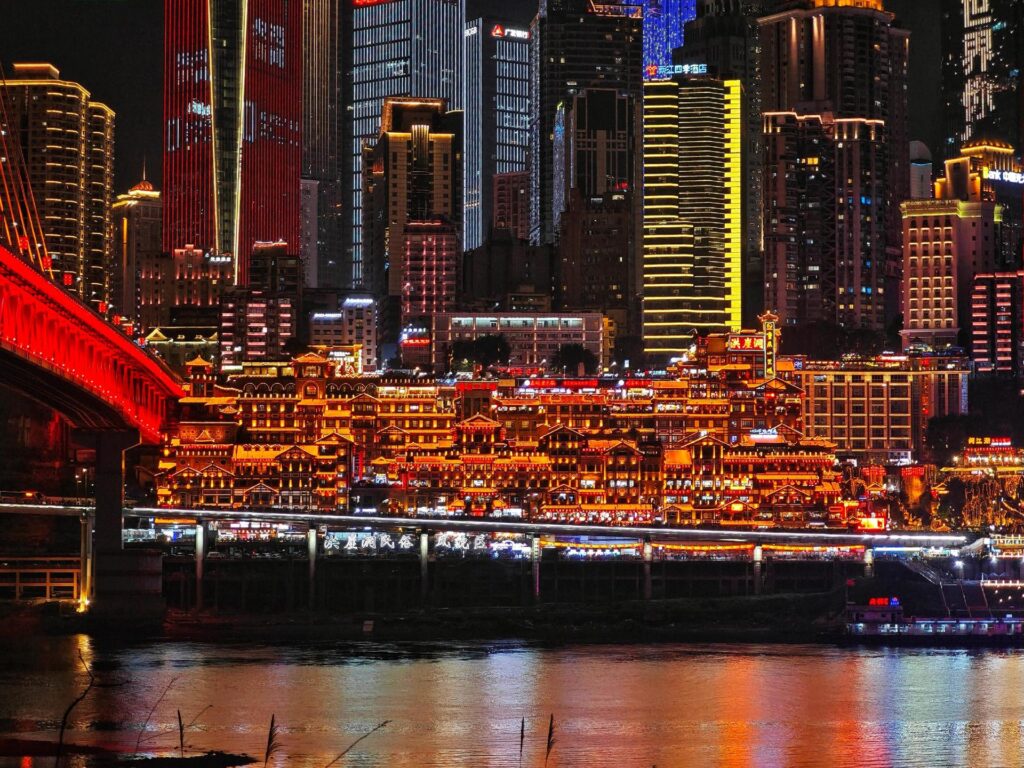 Hongya Cave Chongqing riverside view from Jialing River