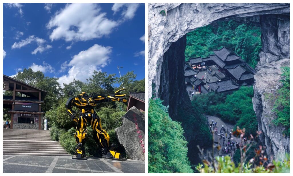 Natural scenery of Wulong Three Natural Bridges in Chongqing China