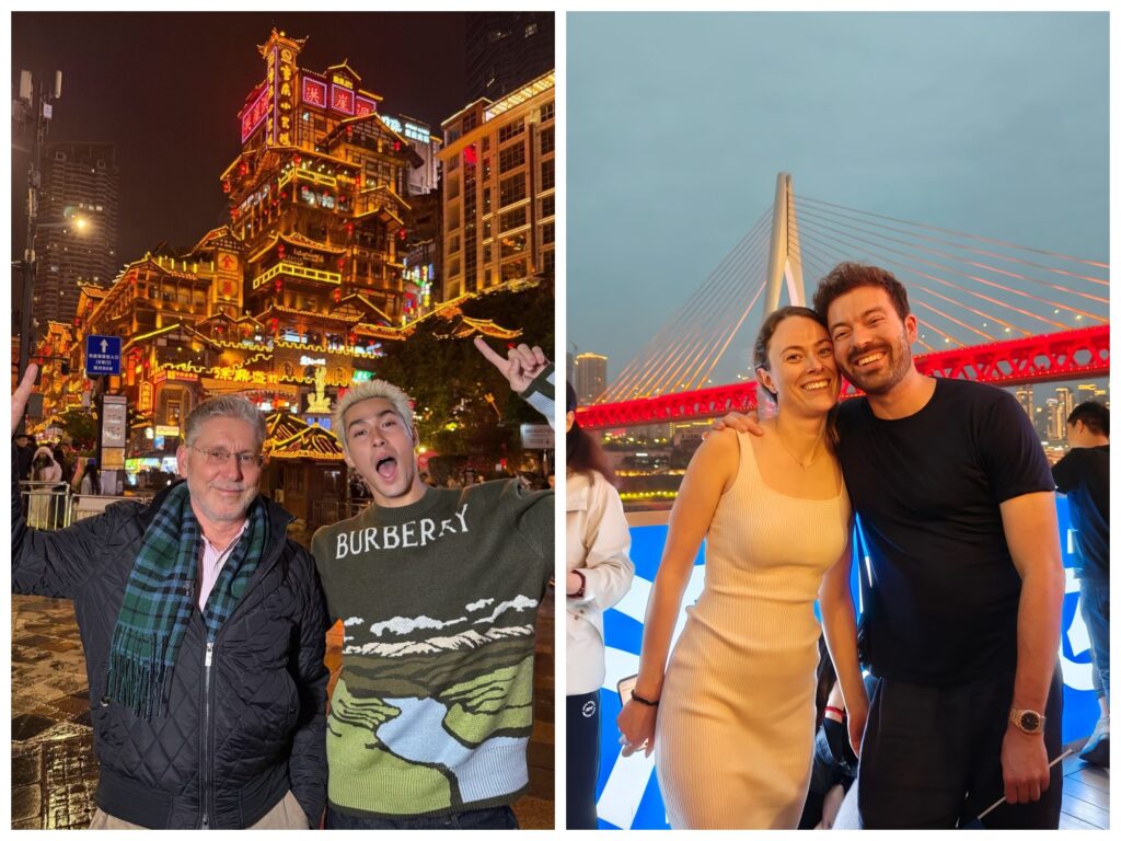 International travelers visiting Hongya Cave Chongqing travel attraction